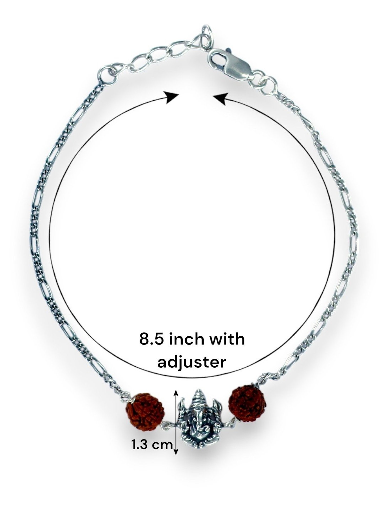 Taraash 92.5 Sterling Silver Ganpati Rakhi for Men