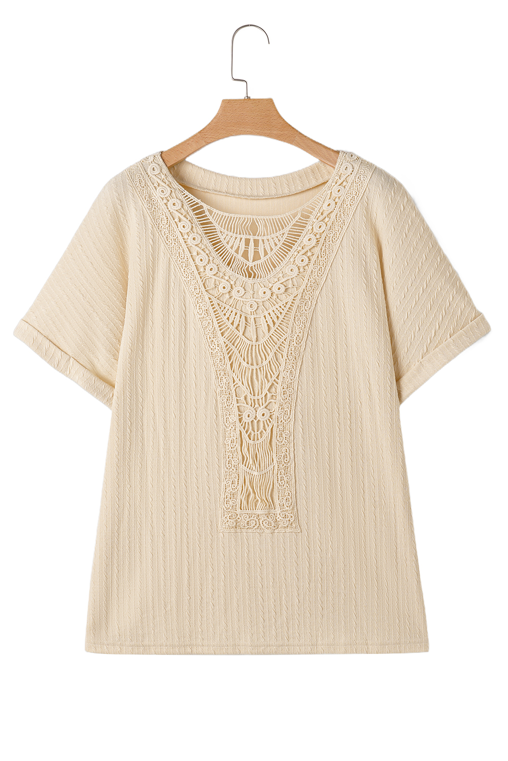 Rose Leopard Print V Neck Plus Size Tee