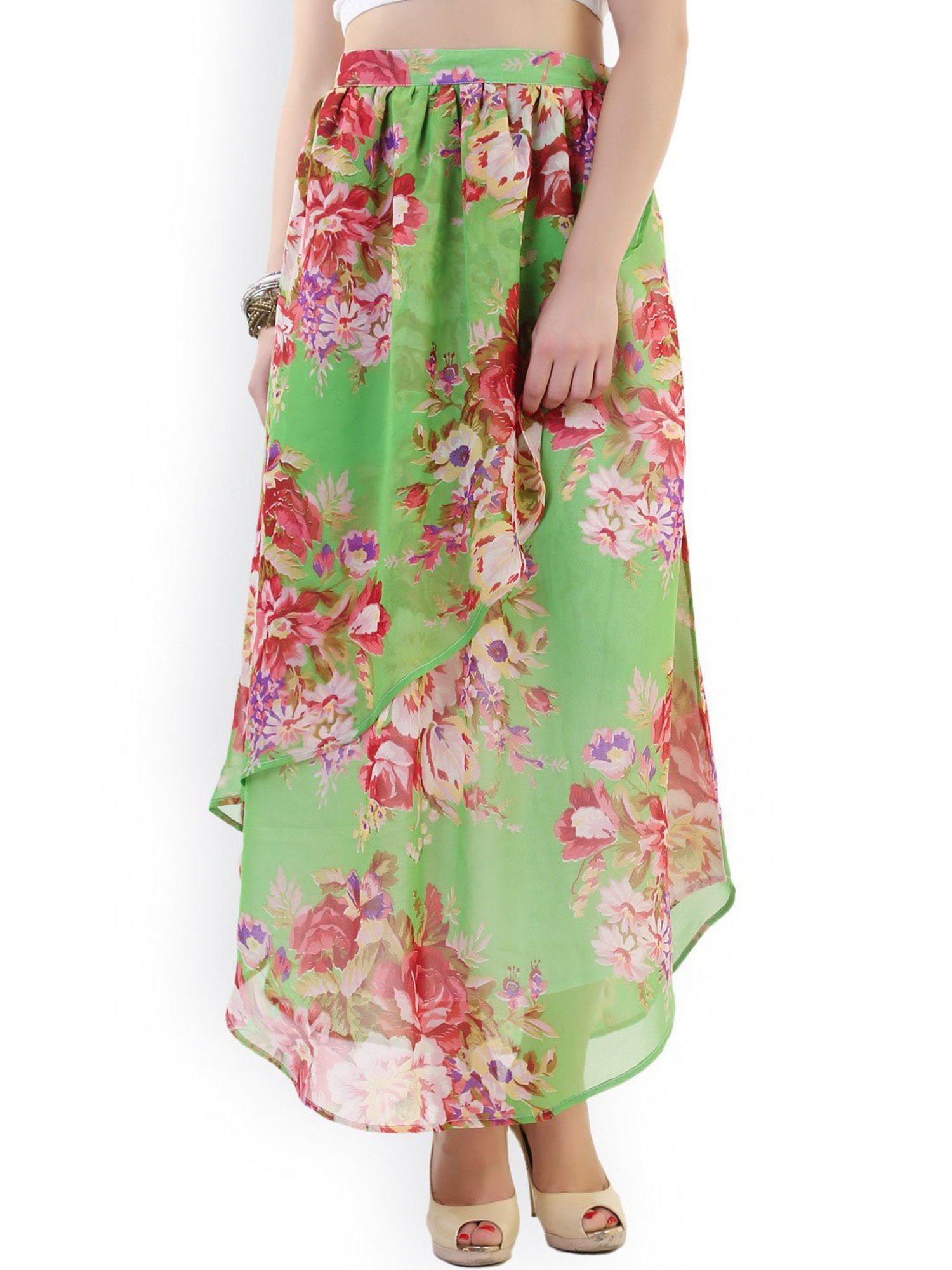 Belle Fille Multicolor Floral Print Skirt