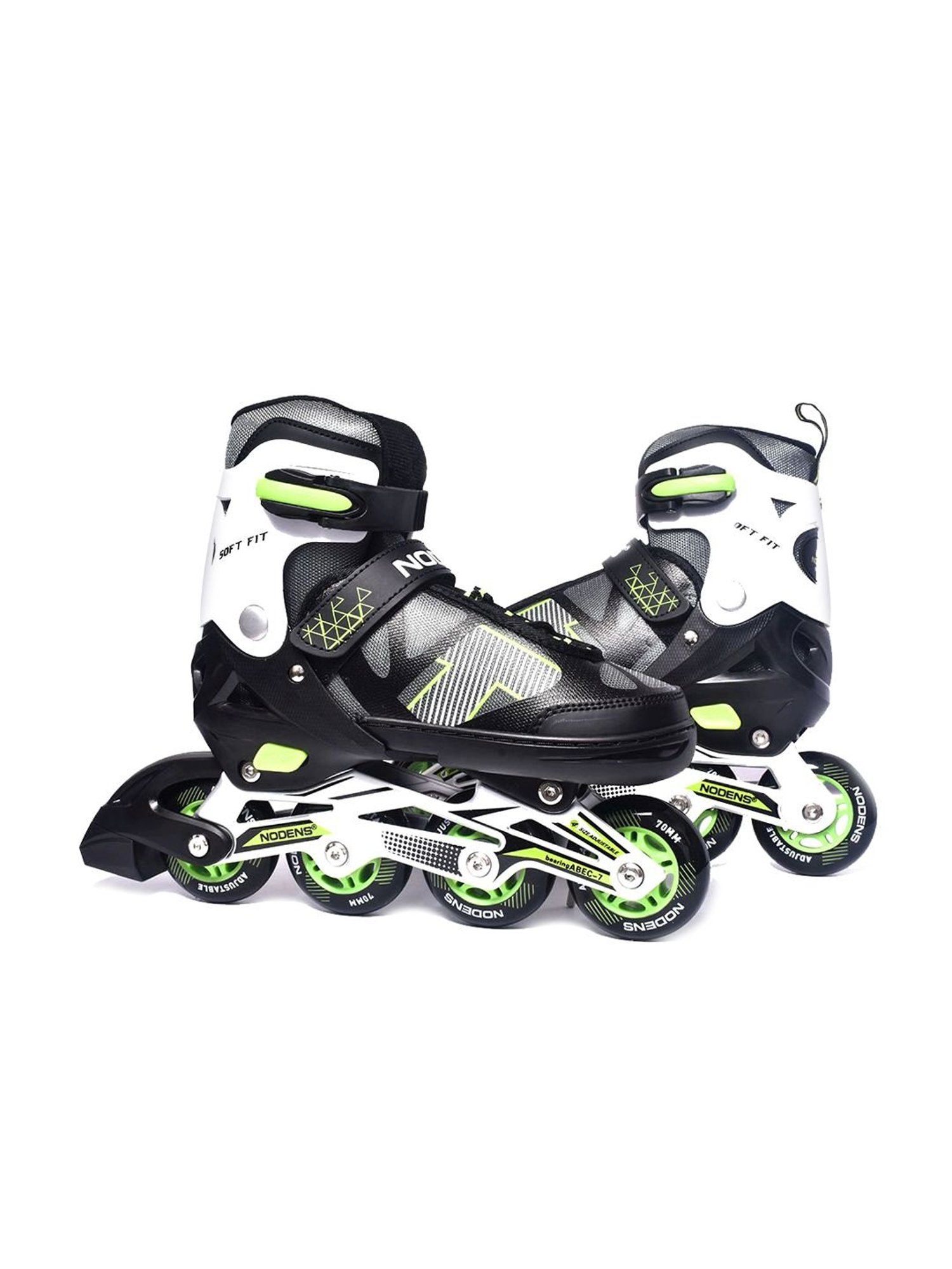 NODENS Black & Green Adjustable Inline Skates