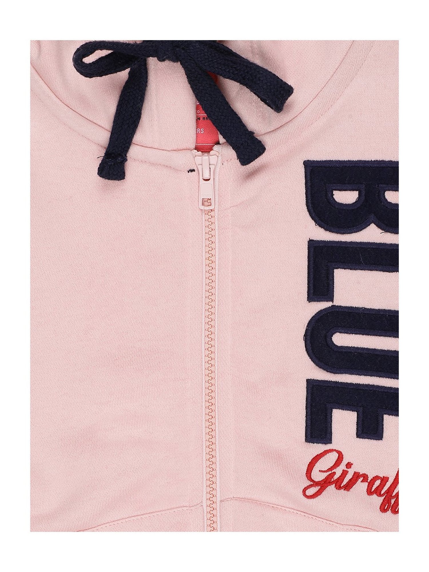 Blue Giraffe Kids Pink Printed Hoodie