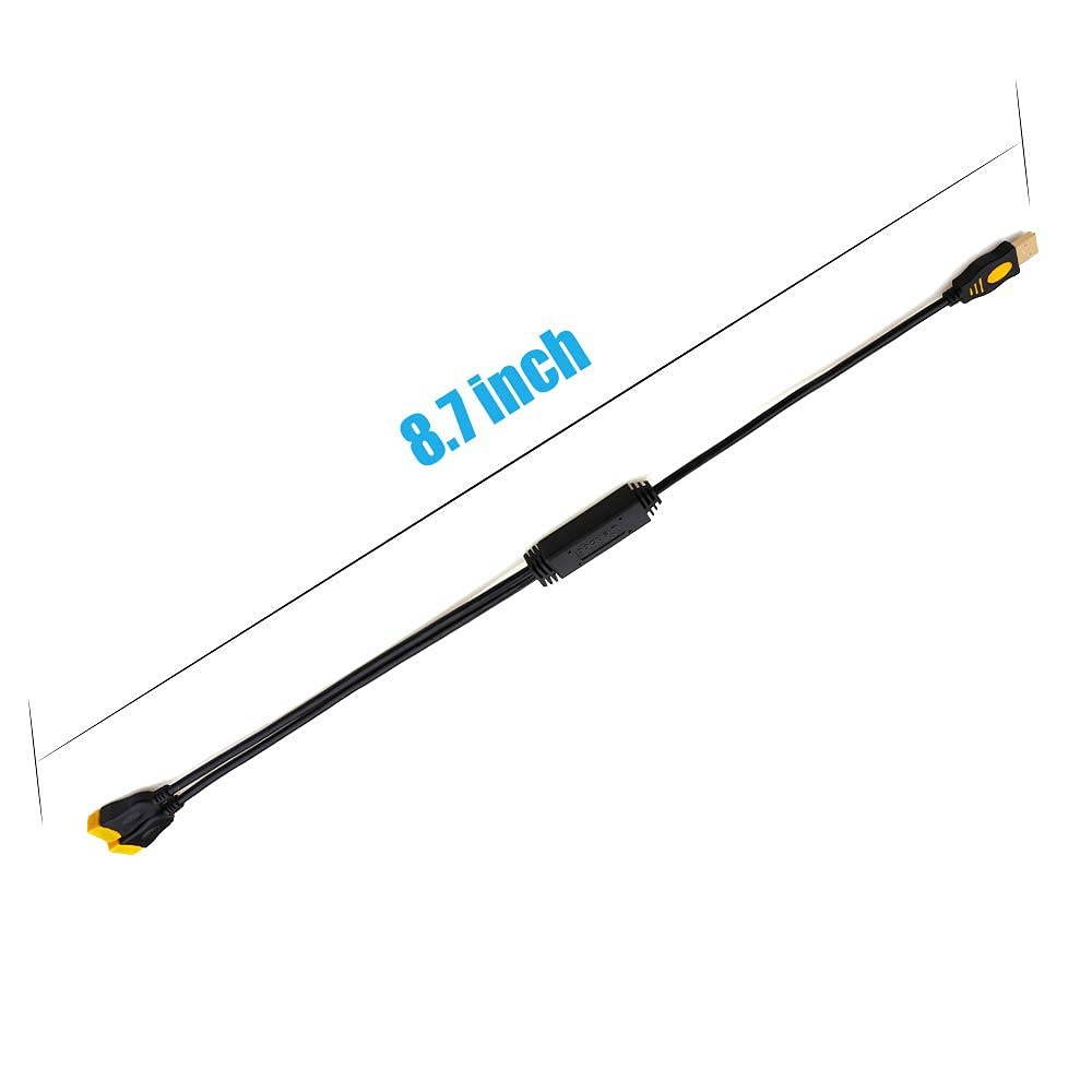 USB SplittersFAOTUR USB Splitter Y Cable 1 Male to 2 Female Hub Power Cord Extension Adapter for MacBook Laptop Mice Keyboards Cameras Phone Charging USB Flash Drives and More