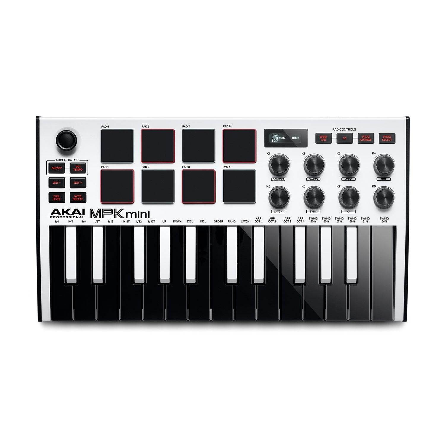 Akai MPK Mini MK3 25-Key Keyboard Controller (White)