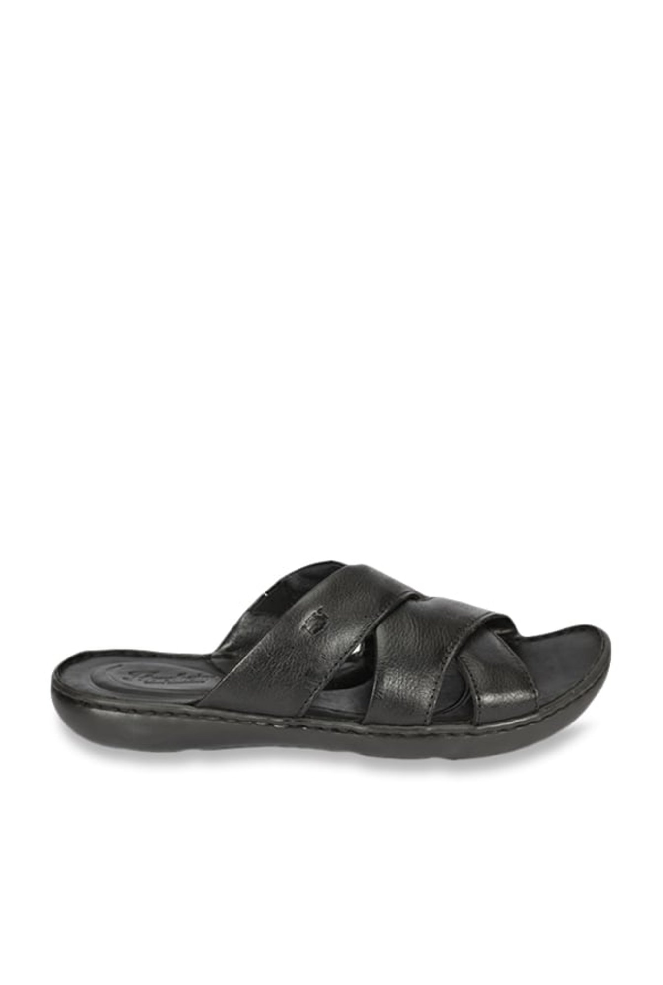 Florsheim Lewis Black Cross Strap Sandals