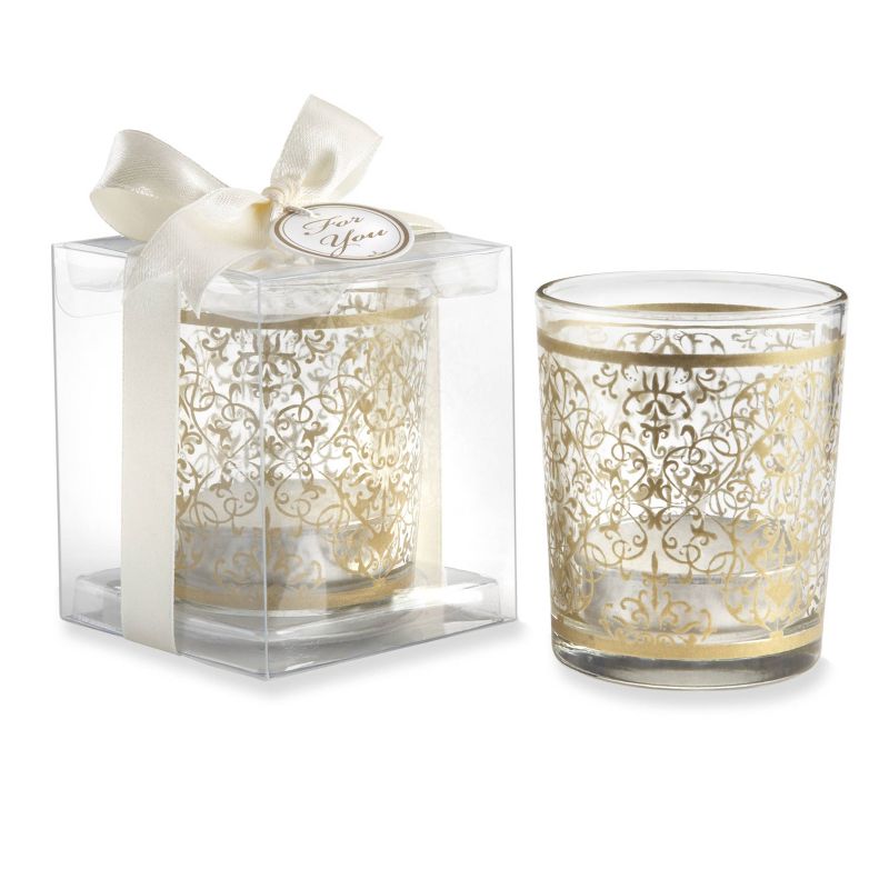 12ct Renaissance Glass Tealight Holder Gold