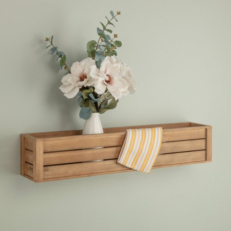 Rustic Wood Crate Floating Wall Mount Shelf Storage - Gallery Solutions