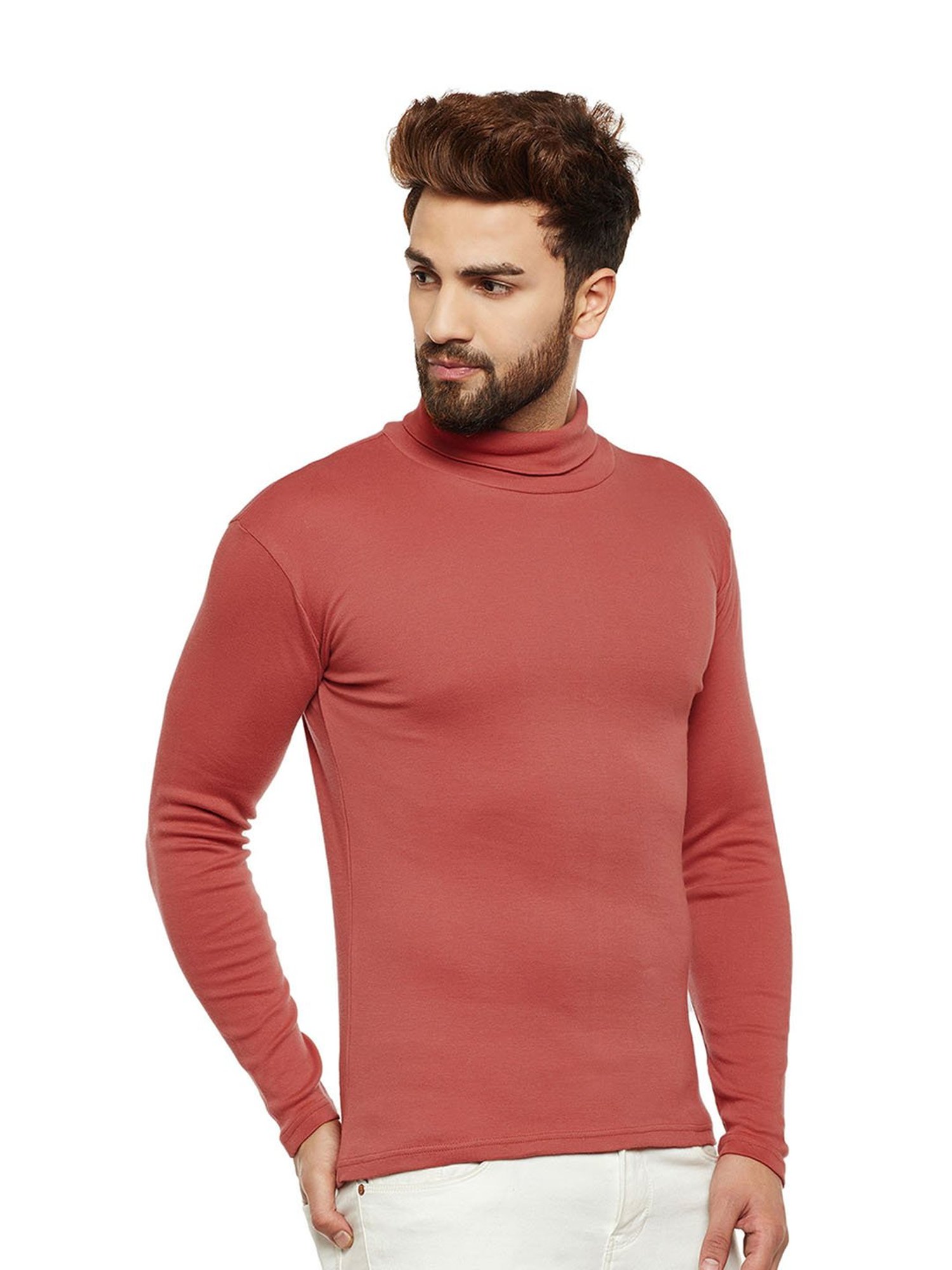 Hypernation Rust Regular Fit Full Sleeves T-Shirt