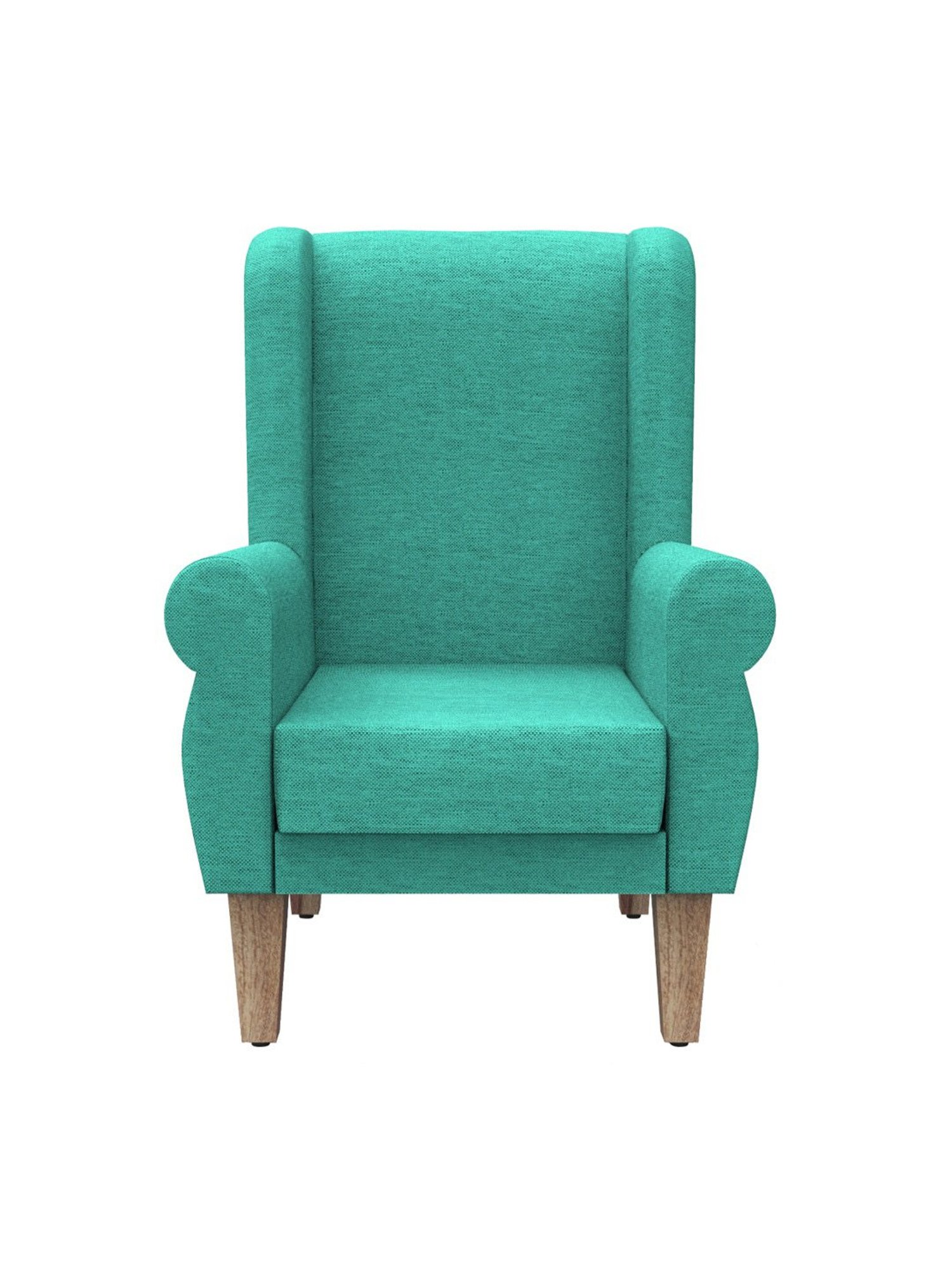 Chumbak Maldivian Solid Green Sheesham Wood Begum Wing Chair