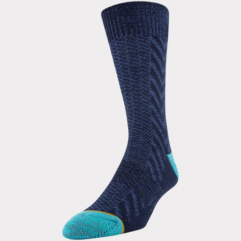 Signature Gold by GOLDTOE Men's Native Nomad Crew Cable Knit Socks 2pk - Peacoat 6-12.5