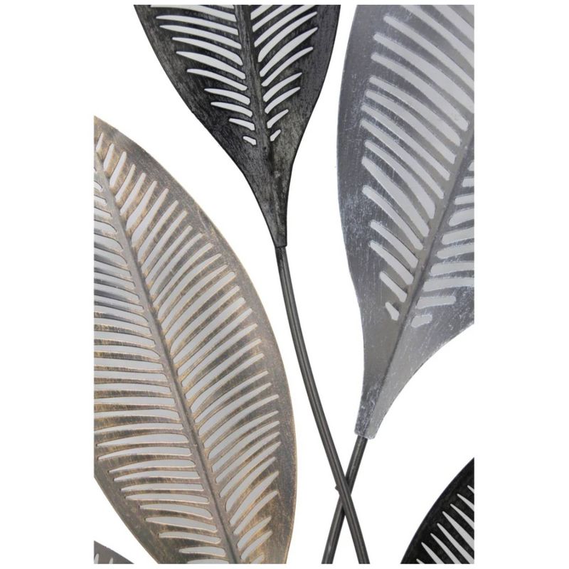 14" x 1.5" x 35.5" Metallic Leaves Wall Decor Set Antique Gold - FirsTime & Co.