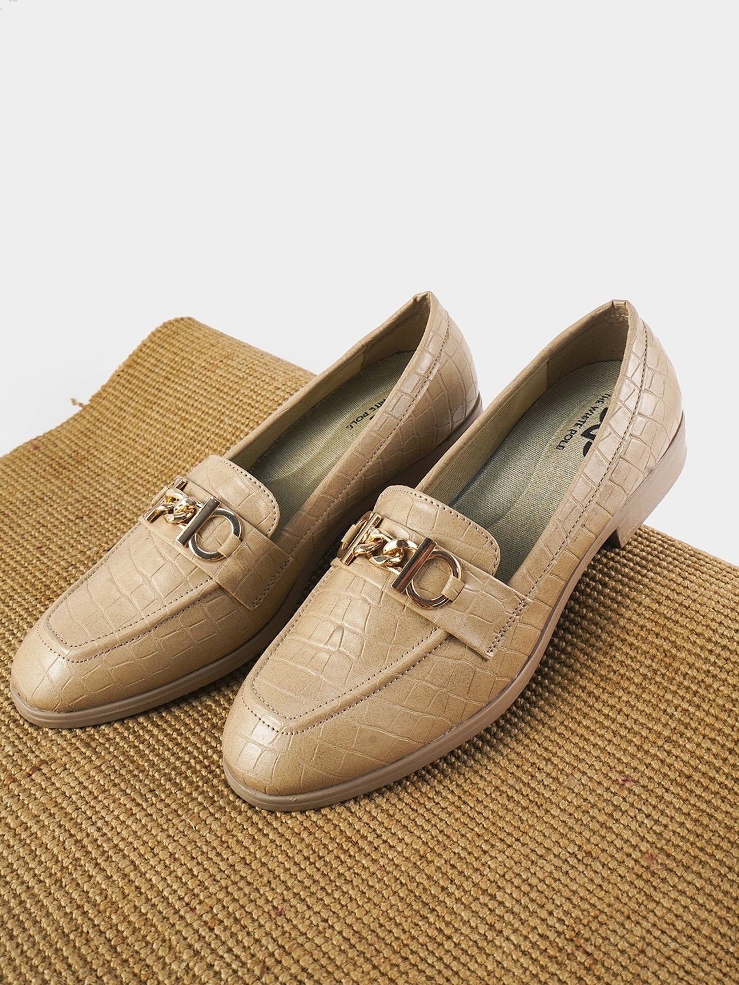 The White Pole Women's Beige Casual Loafers