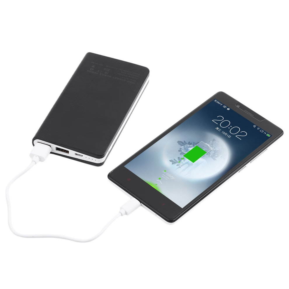 Compact Size QC2.0 8000MAH Plastic Shell Mobile Phone Power Bank Portable Charger Battery Bank For Iphone White/Black,black