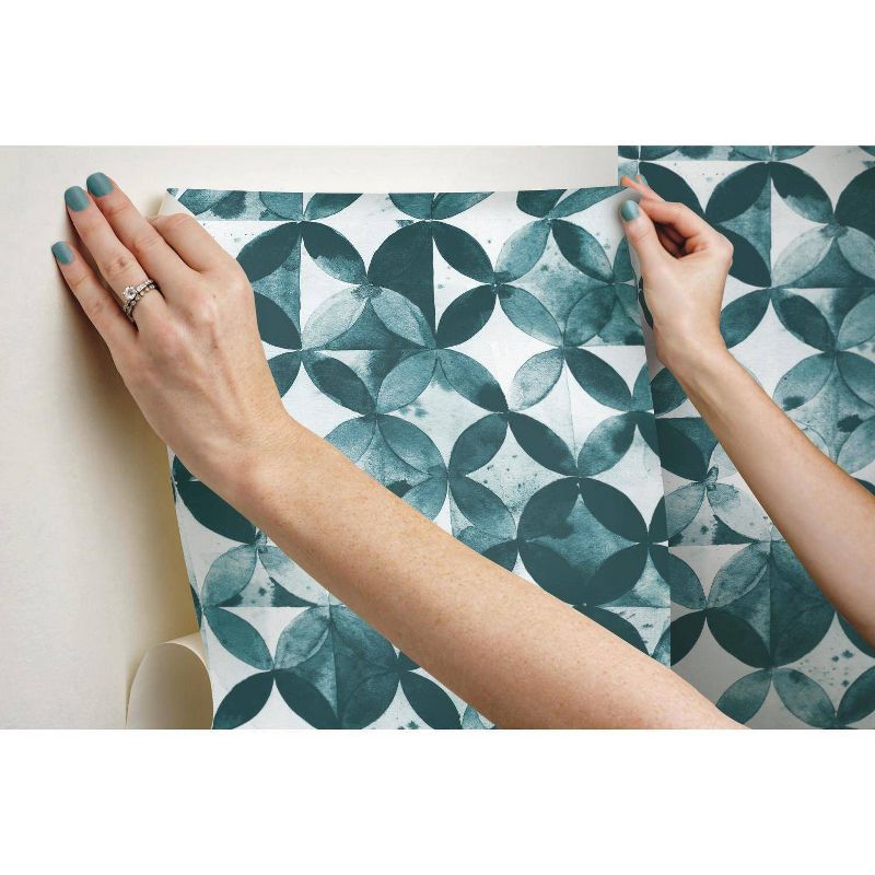 RoomMates Paul Brent Moroccan Tile Green Peel and Stick Wallpaper