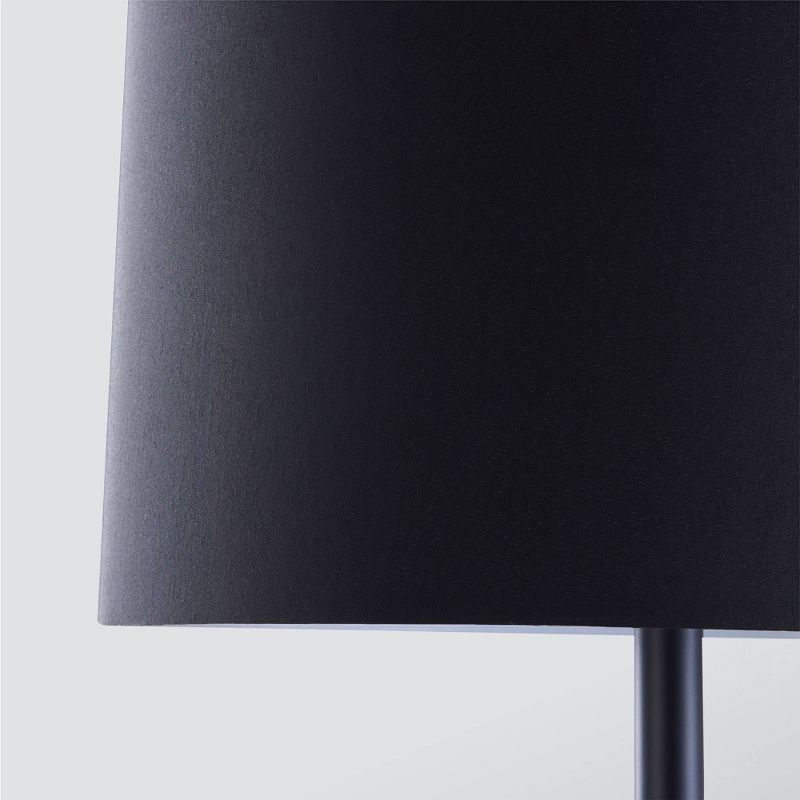 61.5" Amelia Modern Floor Lamp with Table and Built-In USB Matte Black/White Marble - Versanora
