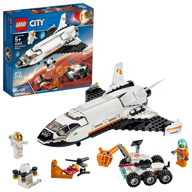 LEGO City Space Mars Research Shuttle Space Shuttle Toy Building Kit with Mars Rover 60226