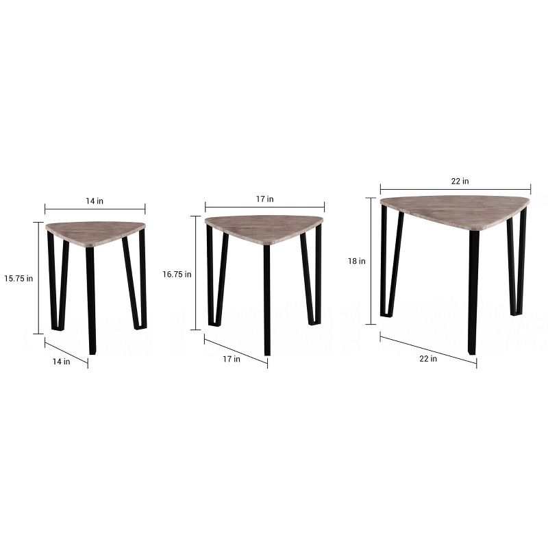 Nesting Tables Modern Wood Grain Brown - Yorkshire Home