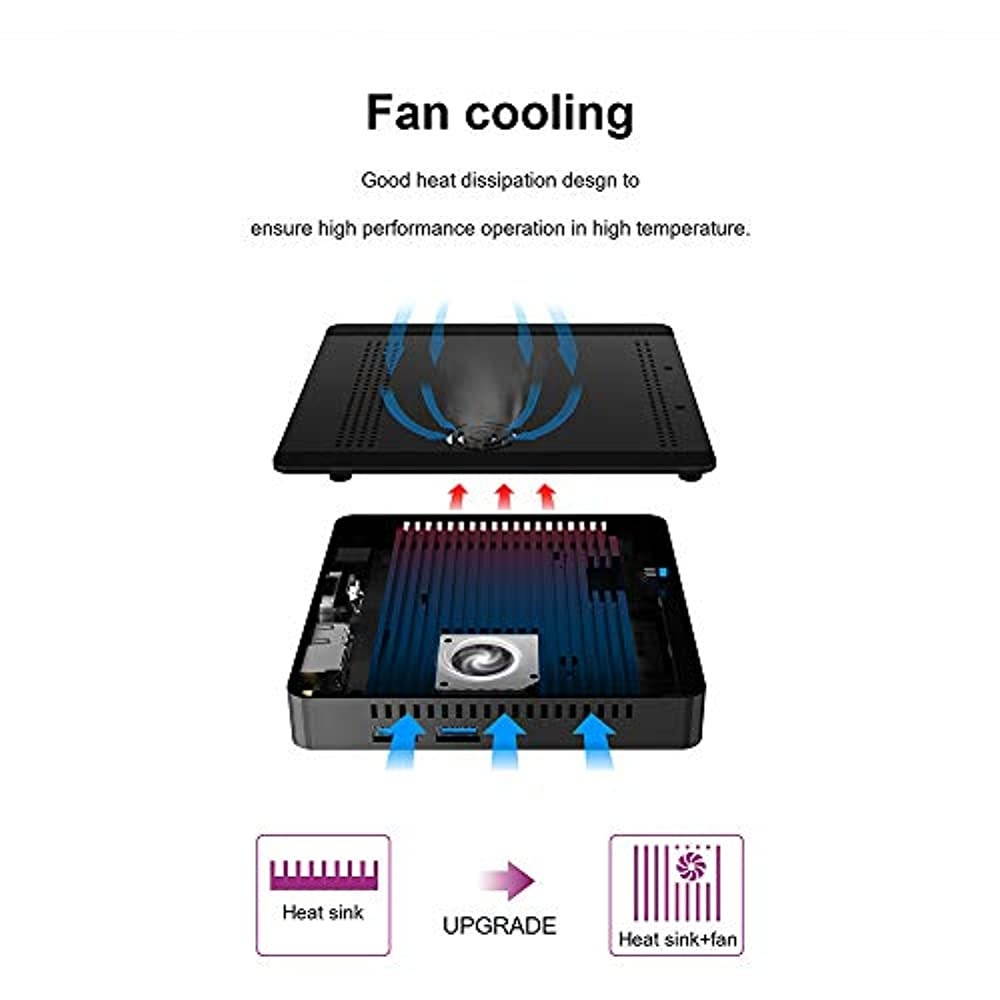 Beelink T34-M Mini PC Windows 10 Pro Quad Core Intel N3450(up to 2.2GHz) Mini Desktop Computer 4K HDMI&VGA DDR4 4GB RAM 64GB, 2.4G/5G WiFi, Gigabit Ethernet, USB 3.0, BT4.0 Support Auto Power On