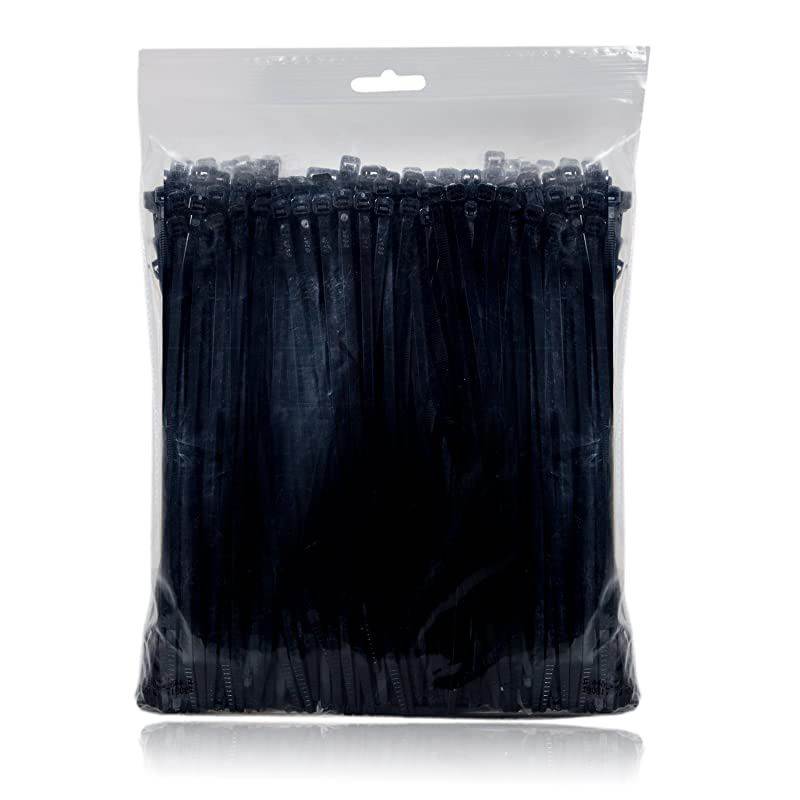 White Cable Zip Ties Premium Nylon Wire Management Ties 50 LB Tensile Strength 8 Inch White 1000 Pack