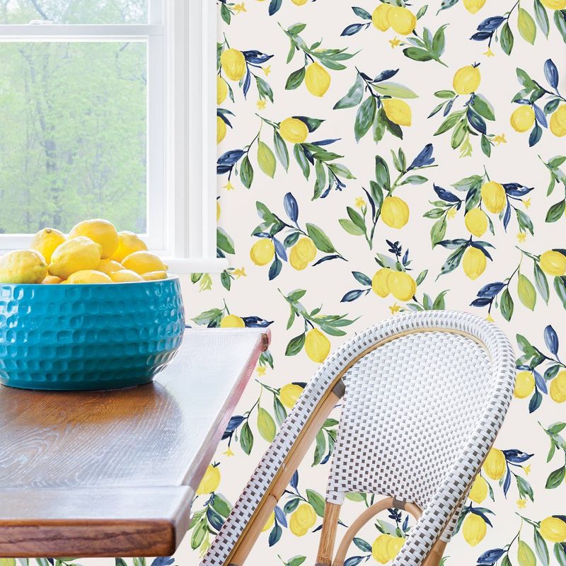 NuWallpaper Lemon Drop Peel and Stick Wallpaper Yellow