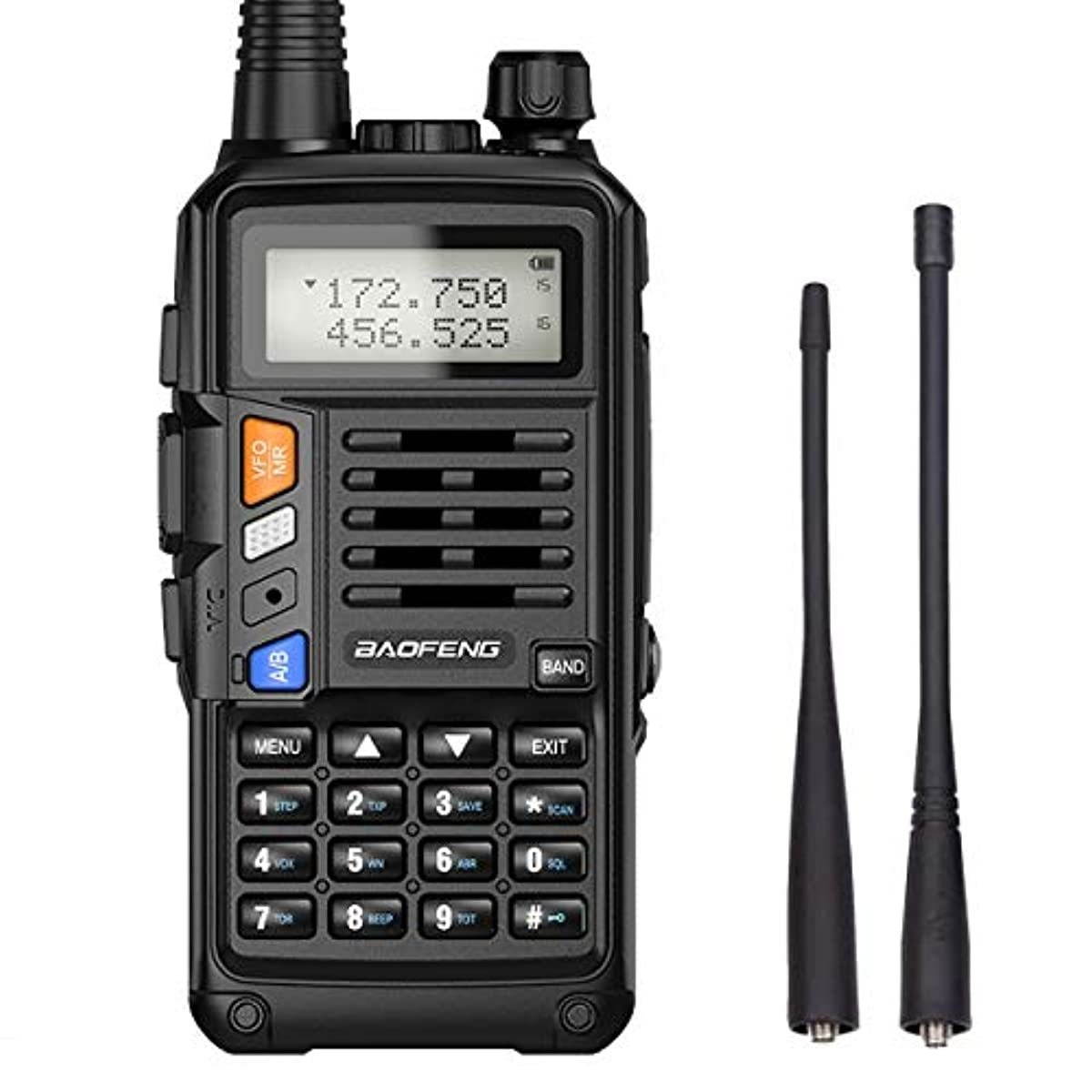 Baofeng UV-S9X3 5 Watt Tri-Band Radio : VHF, 1.25M, UHF, with 2200mAh Large Battery,Includes Dual Band Antenna, 220 Antenna, Earpiece, and More Amateur (Ham) Two-Way Radio&hellip; (Black)