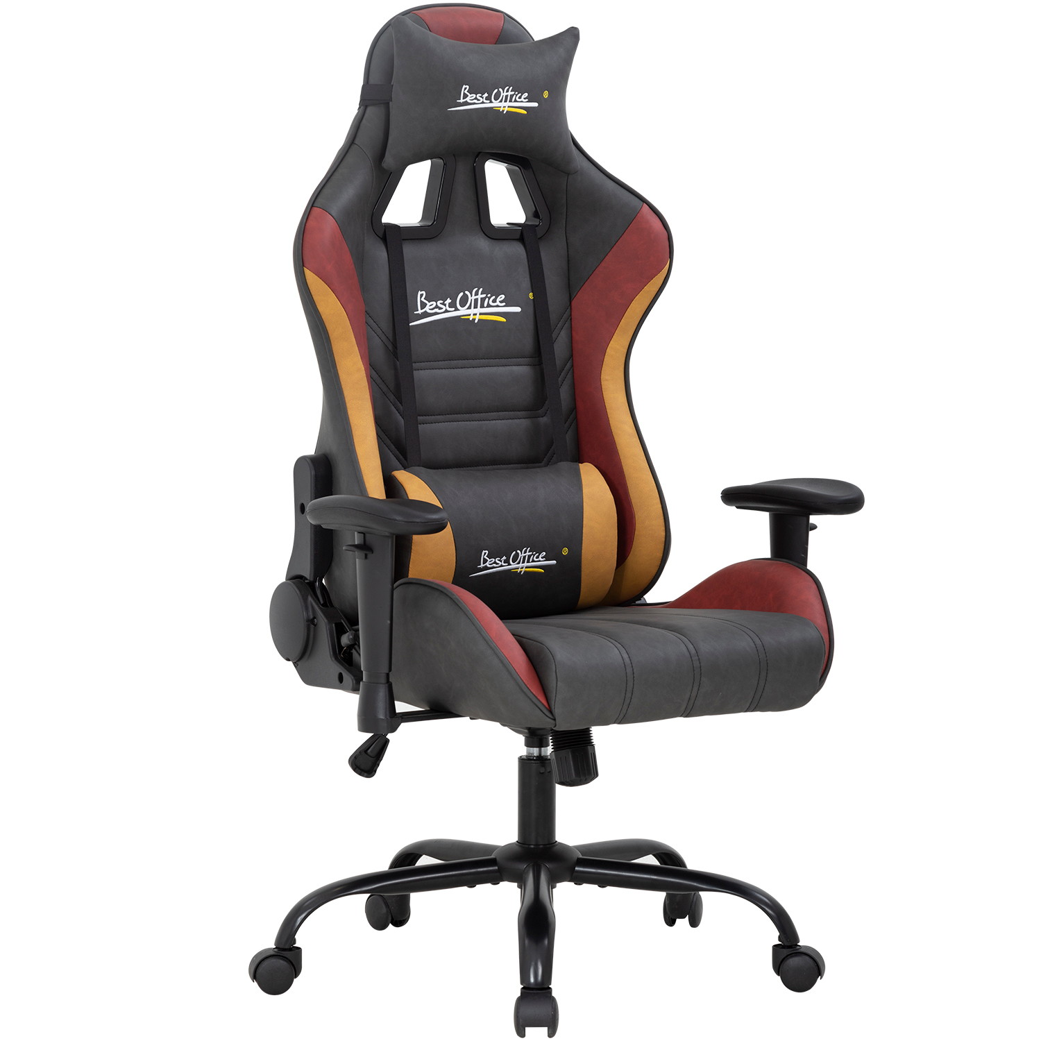 PC Gaming Chair Ergonomic Office Chair Racing Computer Chair with Lumbar Support Headrest Adjustable Armrest Rolling Swivel Desk Chair PU Leather E-Sports Task Chair