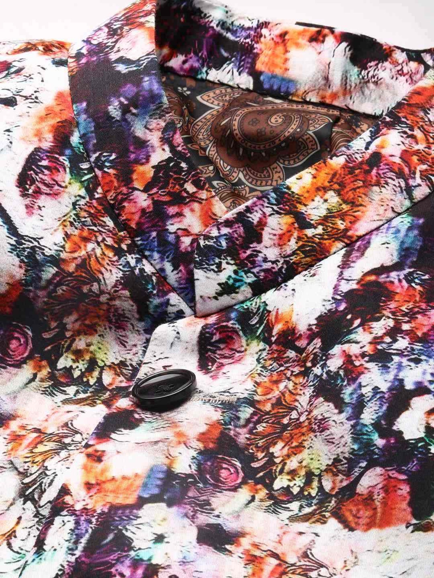 SHOWOFF Multicoloured Slim Fit Printed Blazer