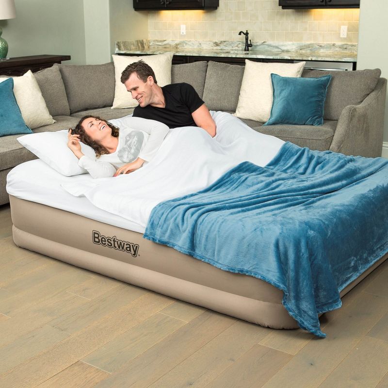 Bestway Fortech 20" Inflatable Queen Airbed Built-In Pump Air Mattress (2 Pack)