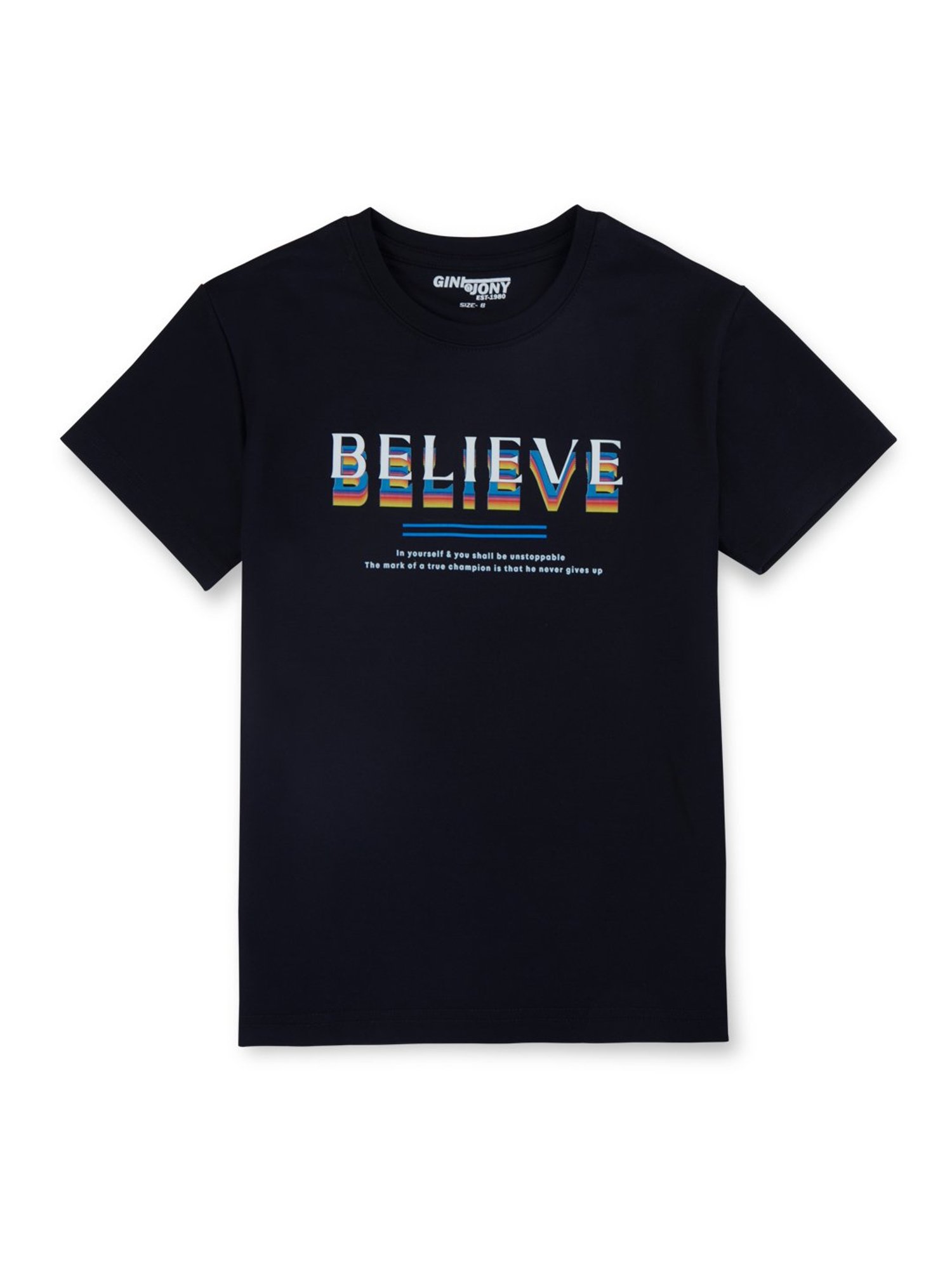 Gini & Jony Kids Navy Printed T-Shirt