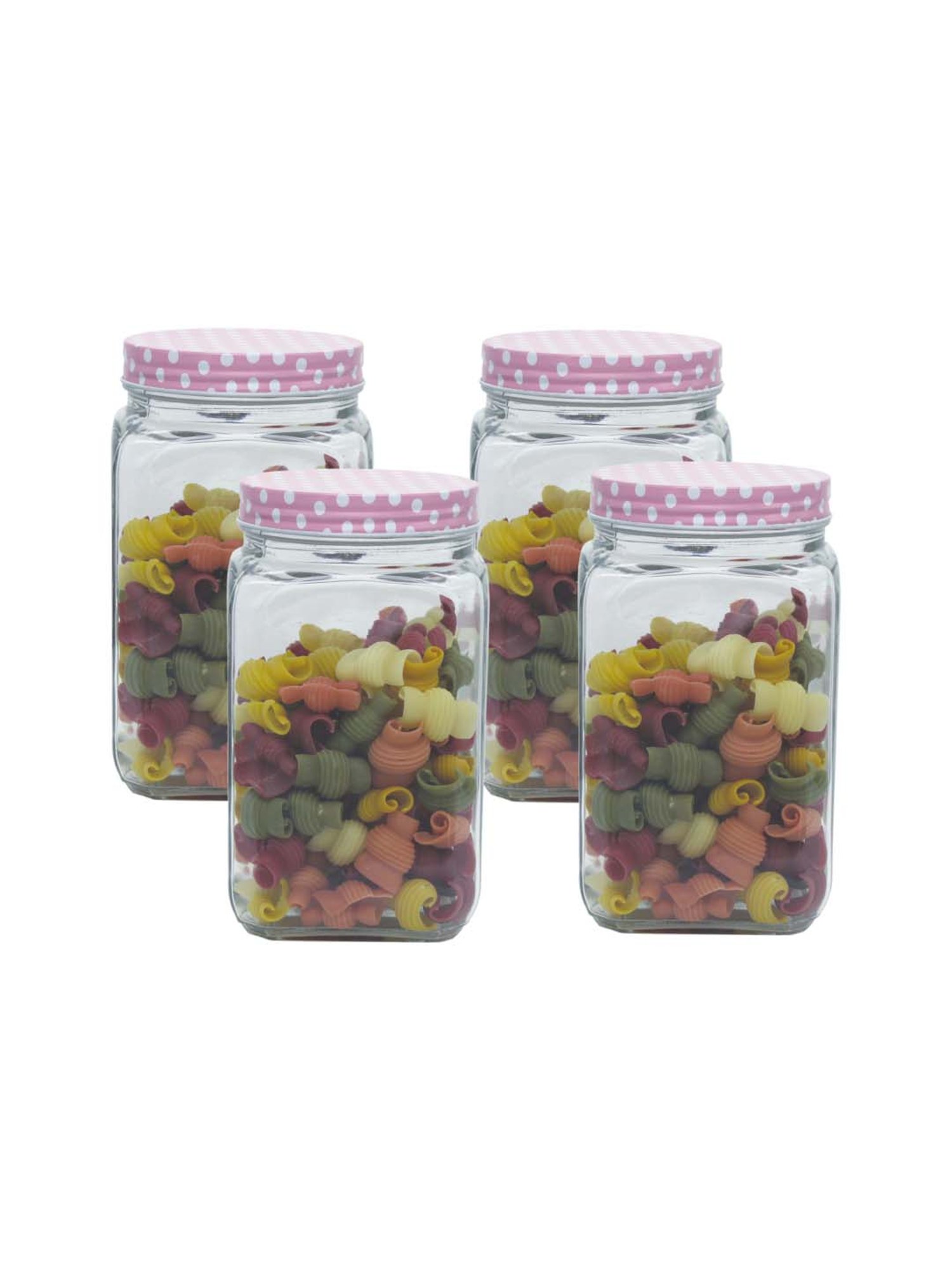 Goodhomes Transparent Glass Storage Jars (1000 ml) - Set of 4