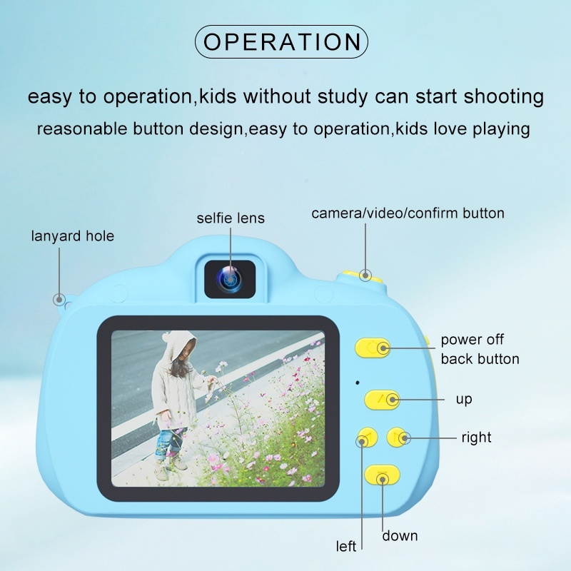 RK-K9 2.0 / 2.4 inch 20.0MP Dual-lens Child Camera, Support Game & Video & 64GB TF Card
