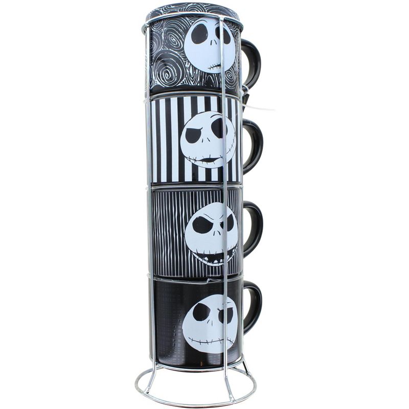 Silver Buffalo Nightmare Before Christmas Jack Faces 4 Piece Stacked Mug Set