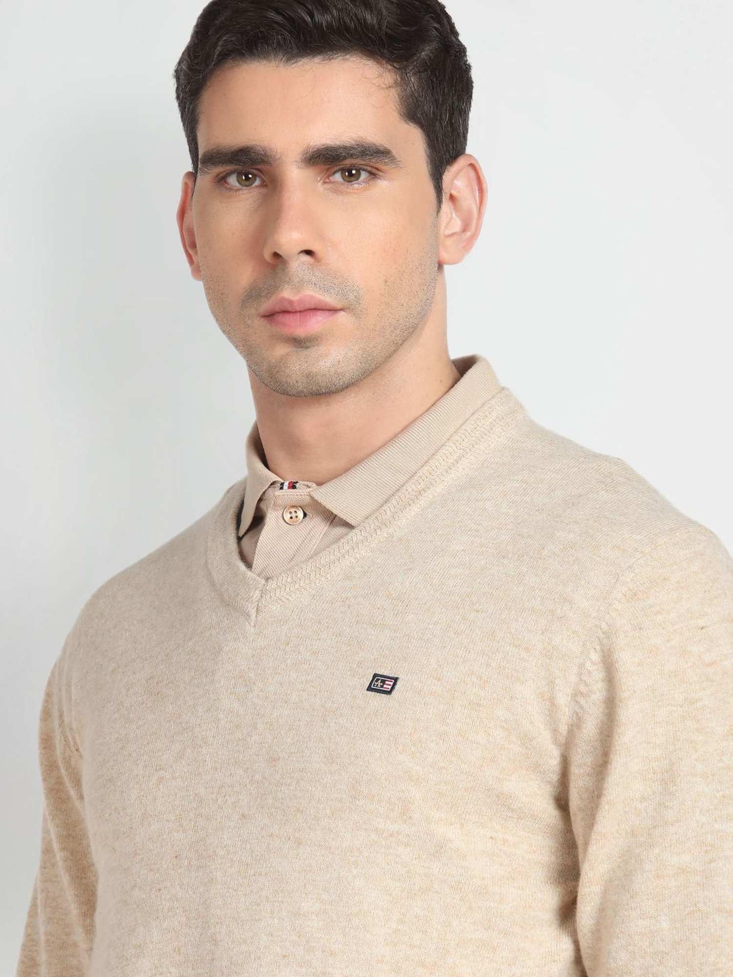 Arrow Sport Beige Regular Fit Sweater