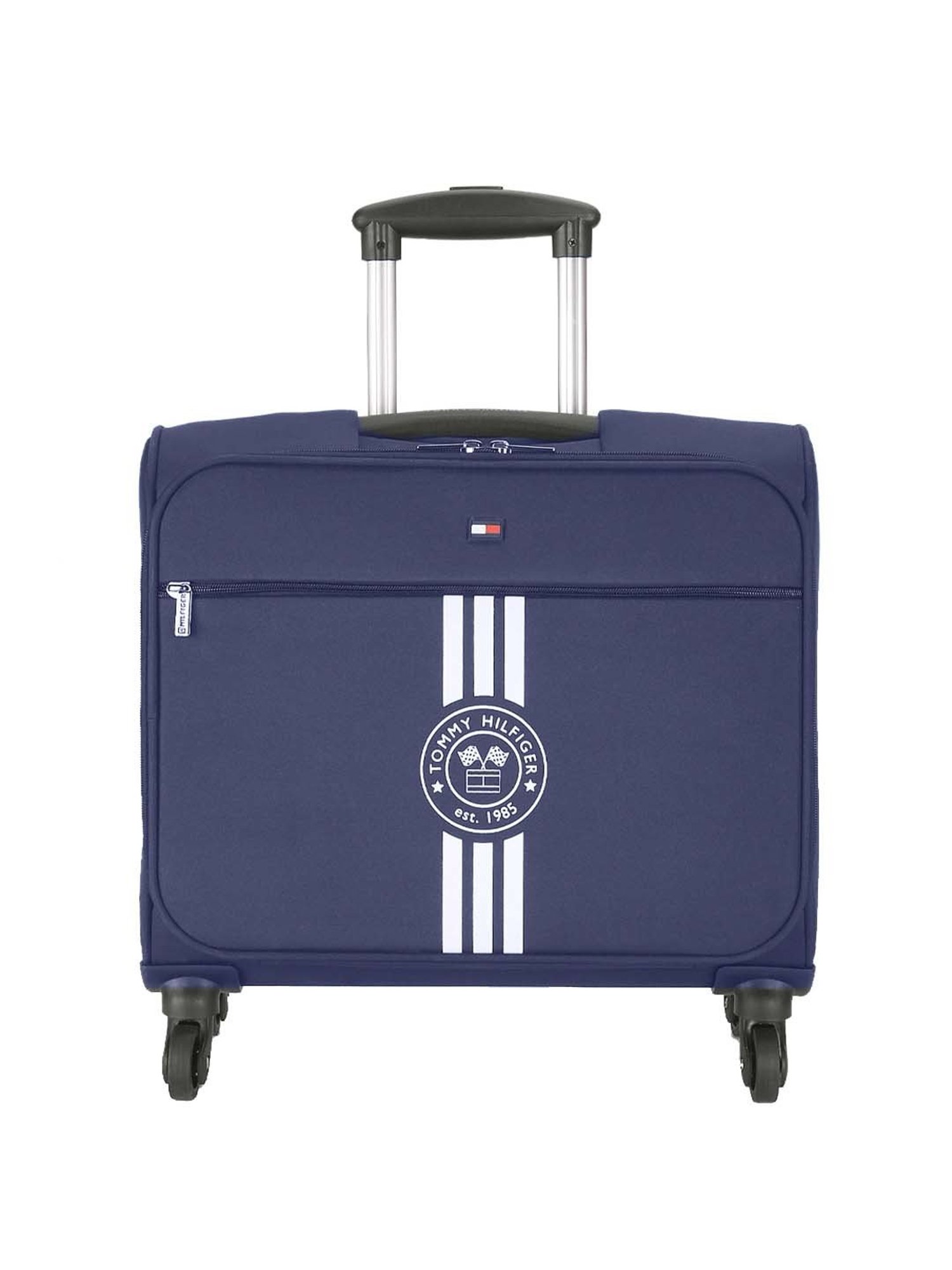 Tommy Hilfiger Planetary Plus Pro Blue Printed Overnighter Trolley Bag - 45.5 cm