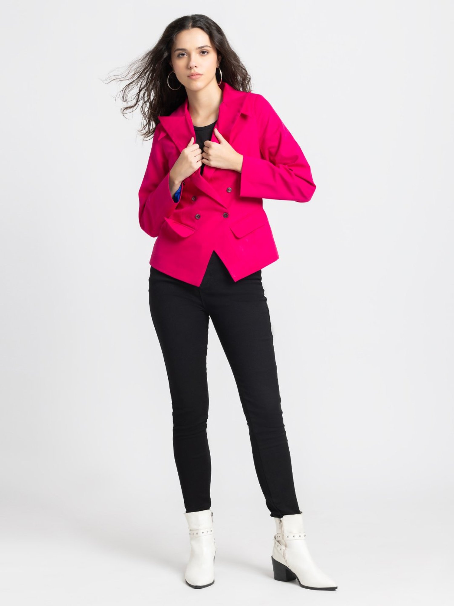 SHAYE Fuchsia Regular Fit Blazer