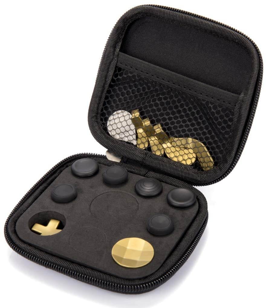 13 in 1 Metal Thumbsticks for Xbox One Elite Series 2, Xbox One Elite 2 Controller Parts, Gaming Accessory Replacement Parts, Metal Mod 6 Swap Joysticks, 4 Paddles, 2 D-Pads, 1 Adjustme
nt Tool(Gold)