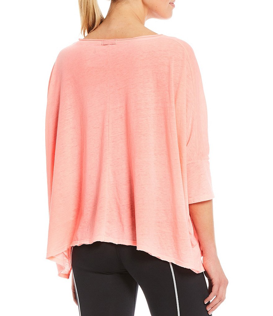 Free People FP Movement Burn Baby Burn Cotton Blend 3/4 Sleeve Soft Tee