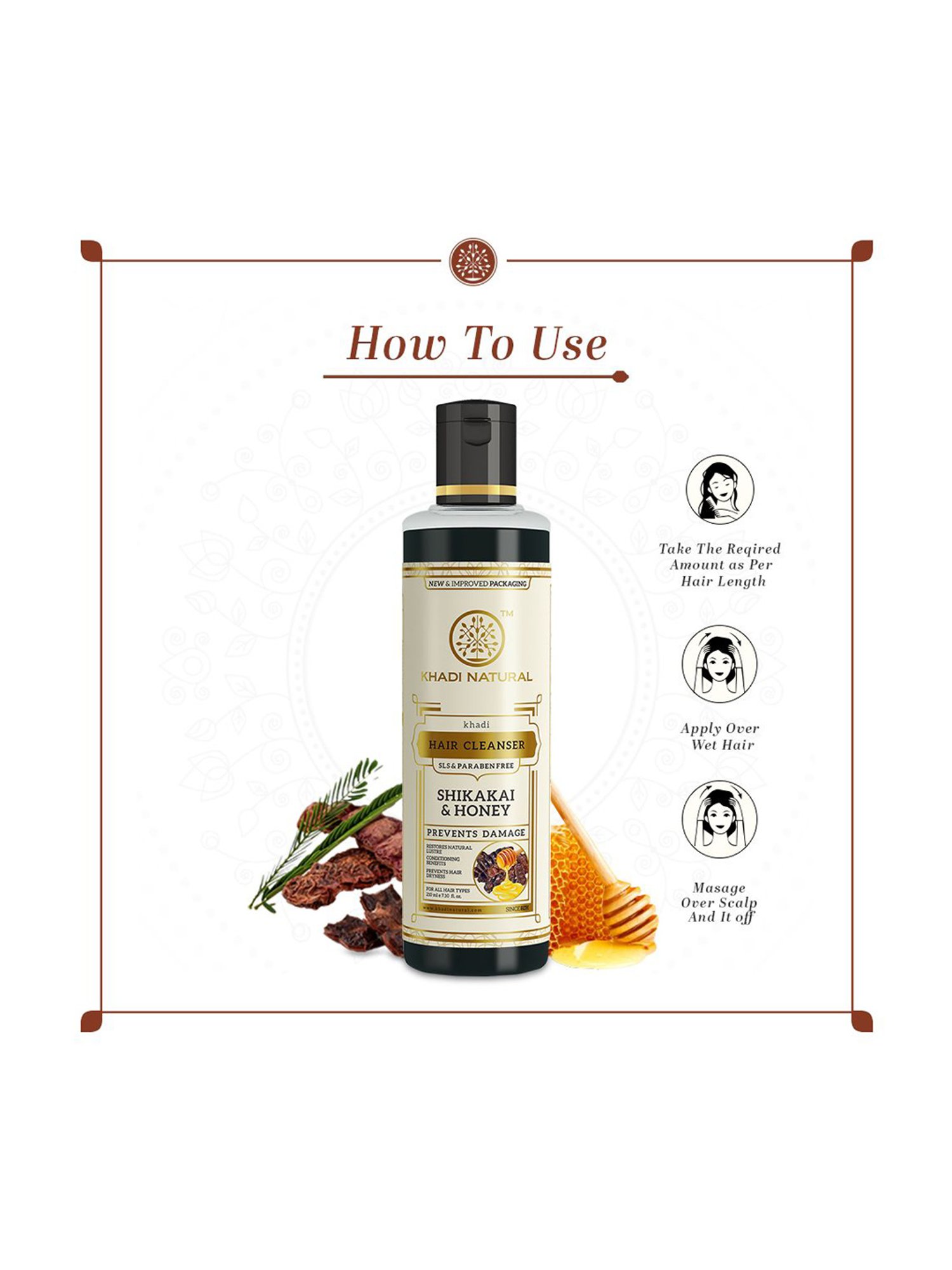 Khadi Natural Shikakai & Honey Hair Cleanser - 210 ml