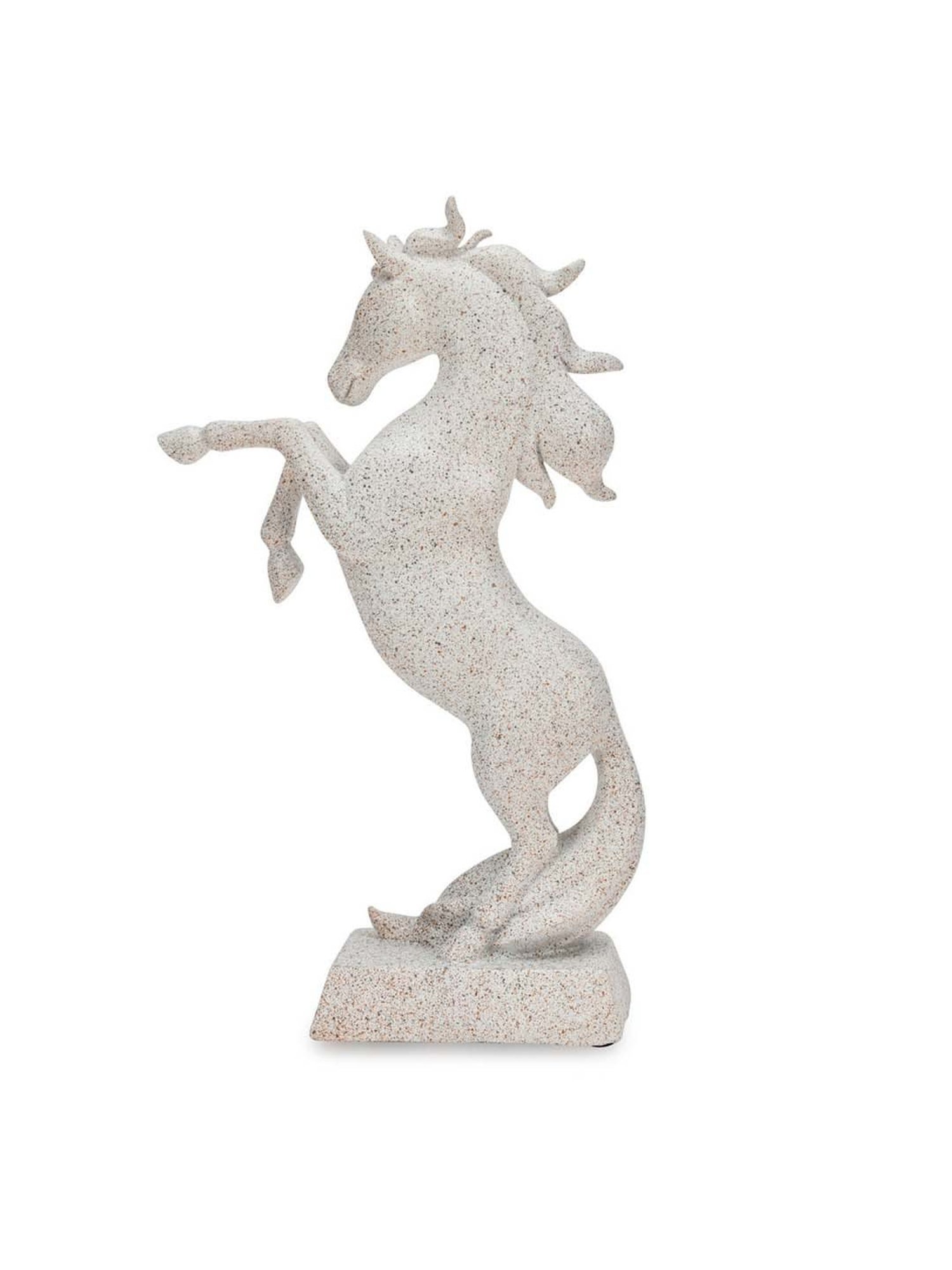 @home White Resin Jumping Horse Showpiece