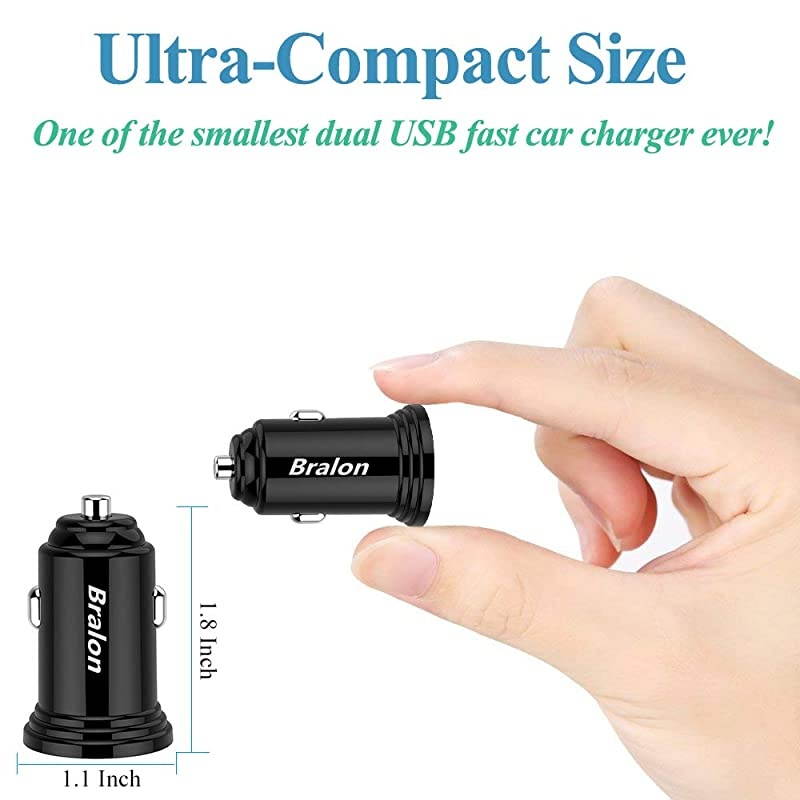 USB Car Charger2Pack  18W 34A Mini 2 USB Fast Car Charger Adapter Compatible with IPhone Xs Max X 8 7 6 5HTCLGMotoBlackBerryGalaxy Note S10 S9 S8 S7 S6 Edge iPad ProAirmini and More