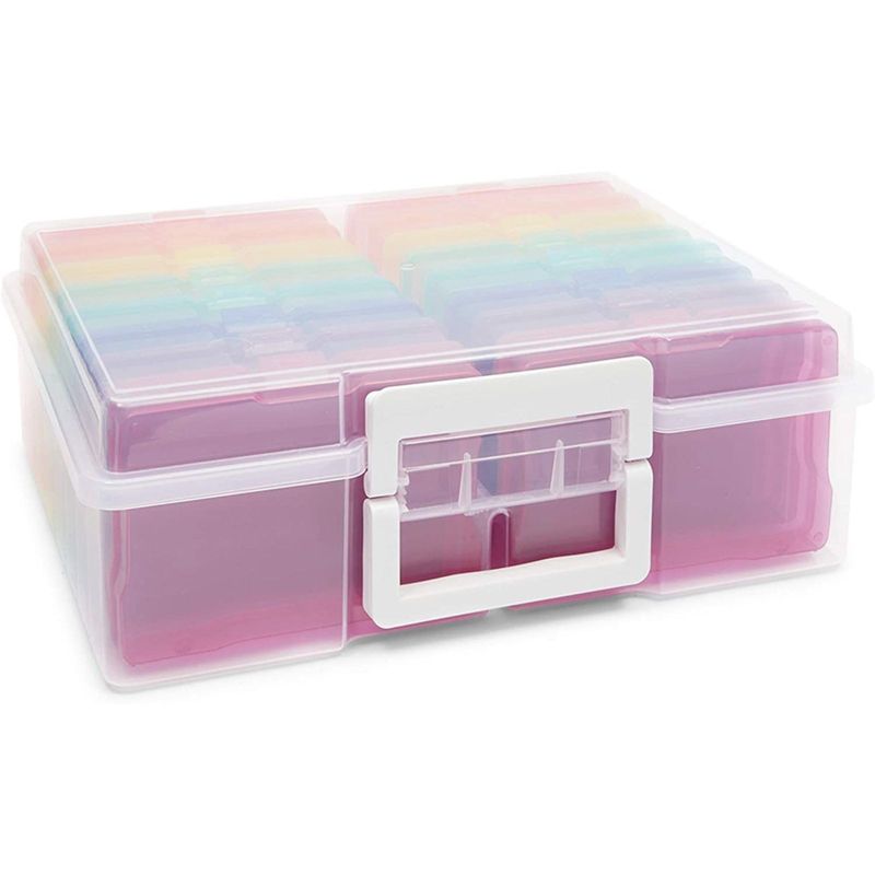 Bright Creations 4 x 6 Inch Plastic Photo Storage Box with 16 Inner Cases, 6.7 x 4.7 x 1.2 in