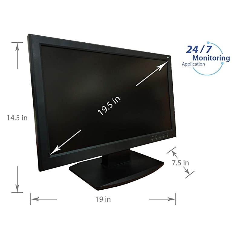 Security 18.5 HD LCD Security Monitor HDMI VGA & BNC Input Build in Speaker Audio Video Display Computer PC monitor for CCTV DVR Home Office Surveillance Optional Mount