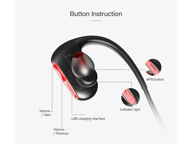 AutofeelSunriseoffice IPX7 Waterproof Sweatproof Wireless Bluetooth Headphones Stereo Super Bass Earbuds Earphone Headset Hand Free Earpiece For Phone iPhone Xiaomi Samsung Oppo Huawei