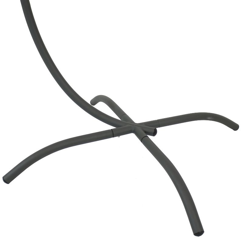Sunnydaze Durable Steel Egg Chair Stand with Curved Leg Base, Hardware, and Powder-Coated Finish - 78" H - Gray