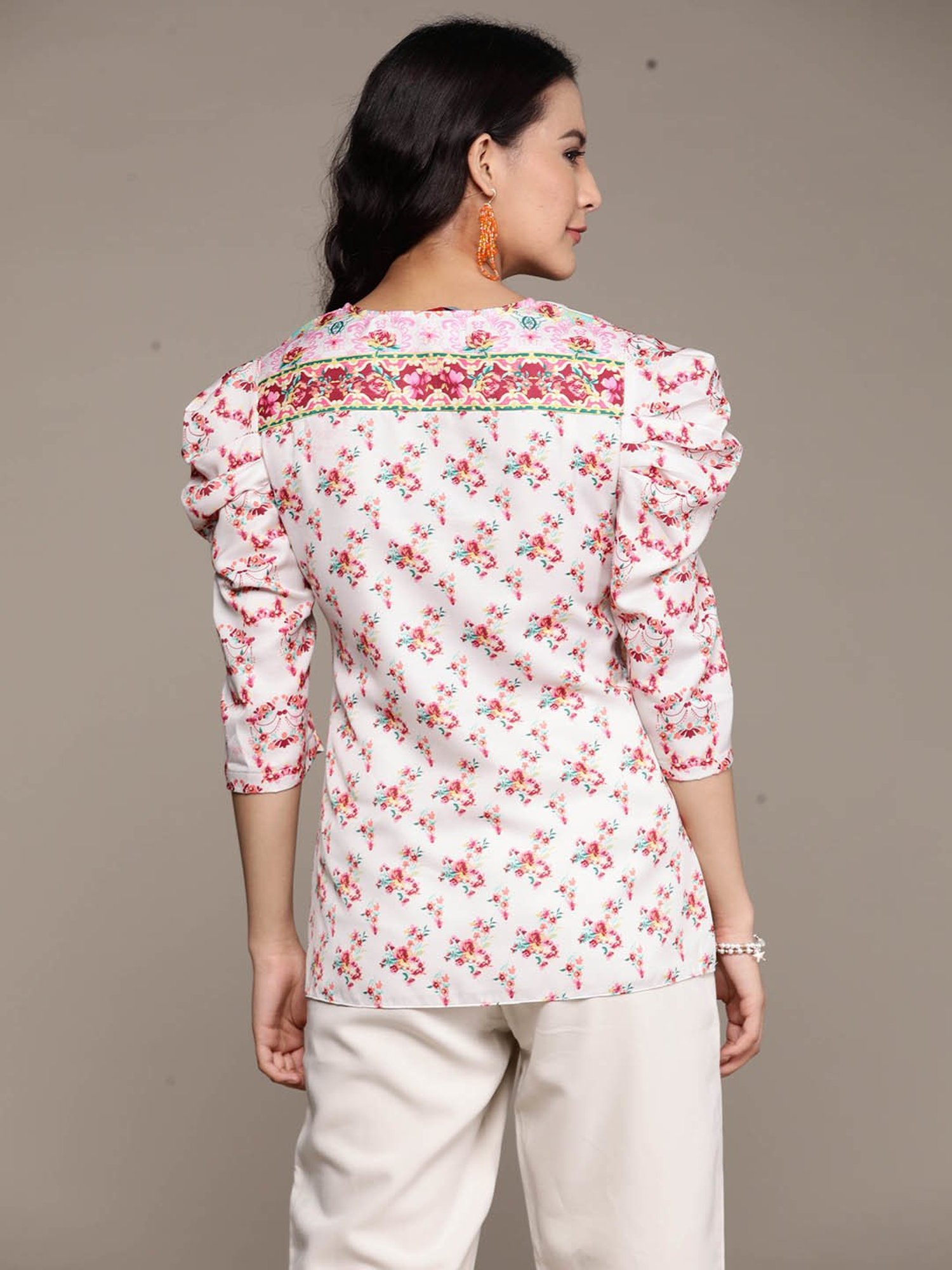 aarke Ritu Kumar Ecru Printed Top