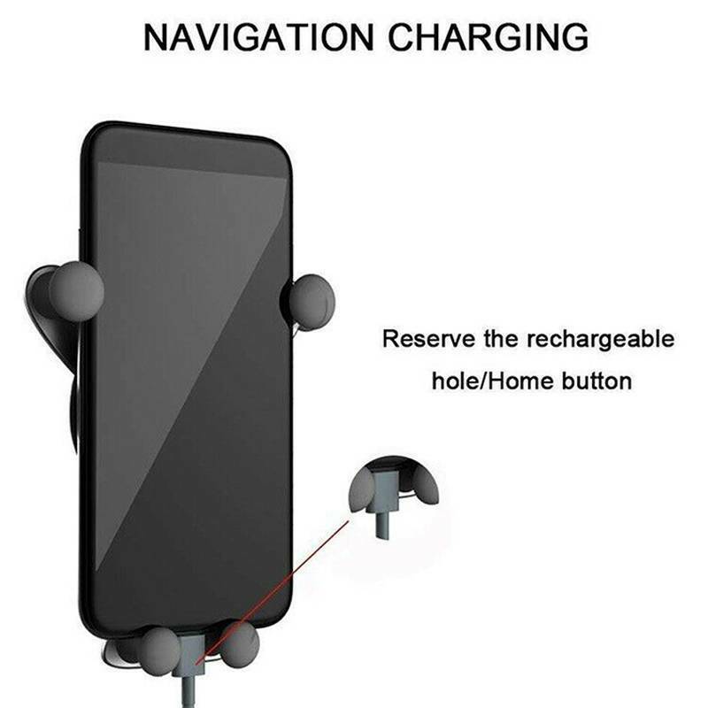 Universal Car Mobile Phone Holder Air Vent Mount Stand Cradle Smart No Touch Gravity Design for iPhone Samsung Galaxy and Other Smartphones 4.0"-6.0" (Gold)