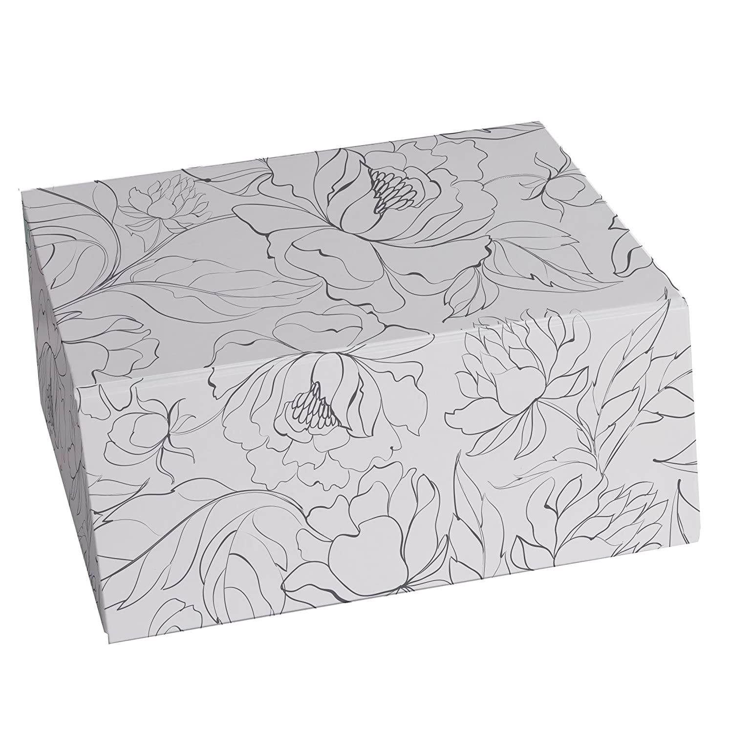 Snap-N-Store Storage Box 3-Piece Set, Small/Medium/Large, Hand Drawn Floral (SNS03327)