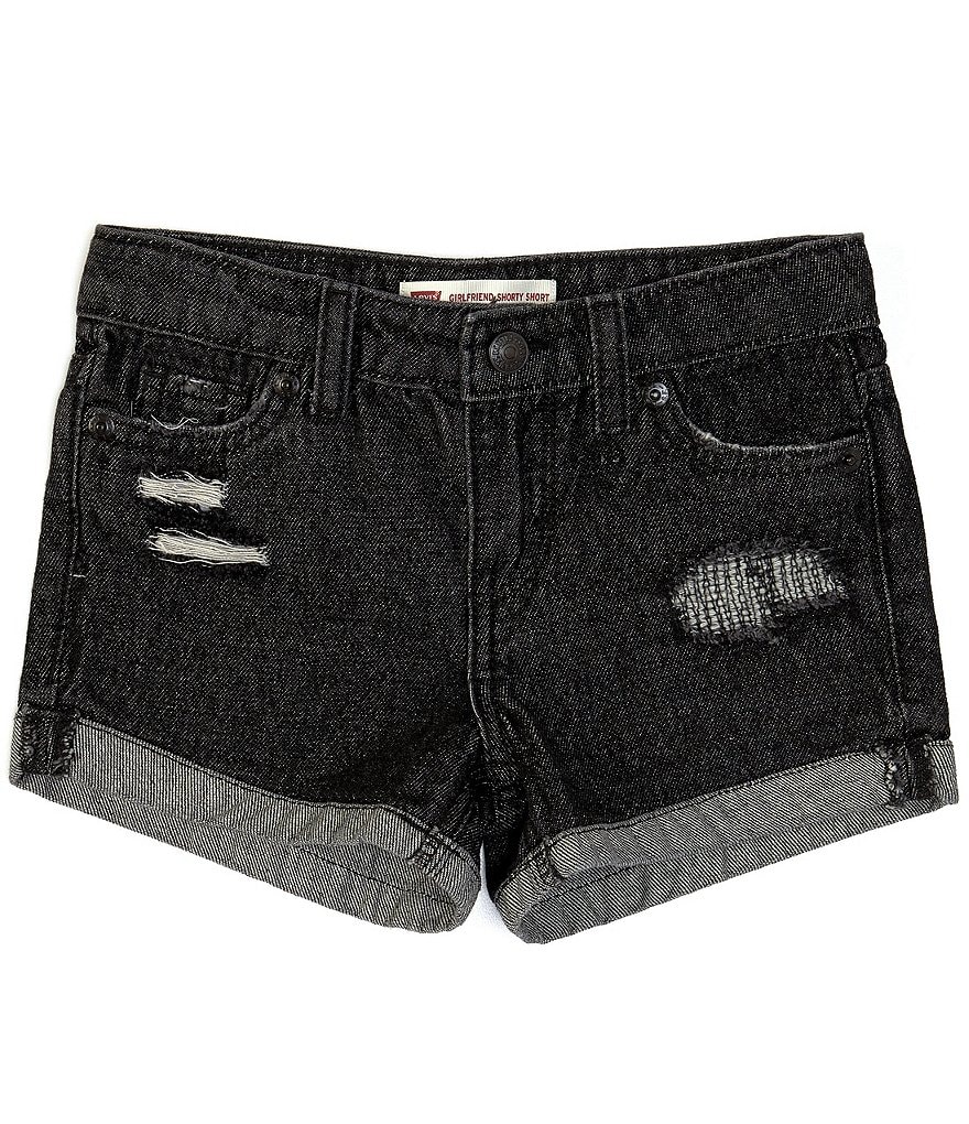 Hippie Girl Little Girls 4-6X Roll-Cuff Midi Denim Shorts