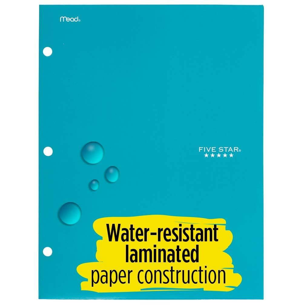 Five Star 4 Pocket Folder, 2 Pocket Folder plus 2 additional Pockets, Teal (72087)