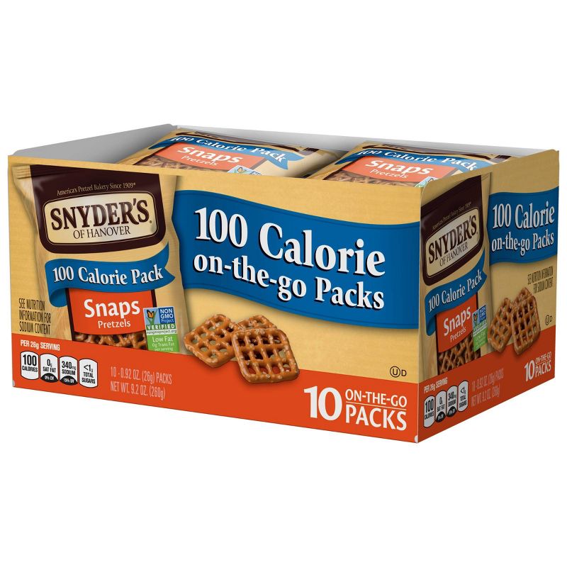 Snyder's of Hanover 100 Calorie Pretzel Snaps Packs - .9oz/10pk