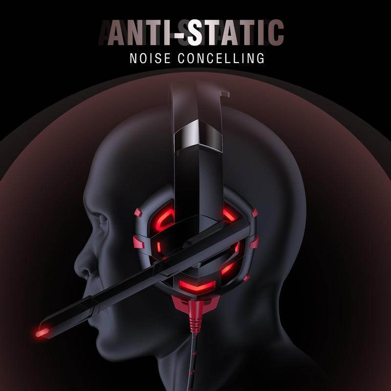 RUNMUS K2 Pro Gaming Headset with Microphone for PC Gaming, Sony PlayStation, Microsoft XBox, Nintendo Switch & Mobile Gaming